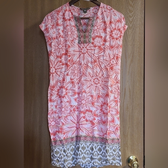 Tommy Bahama Red and White Floral Swim Coverup - Picture 1 of 8